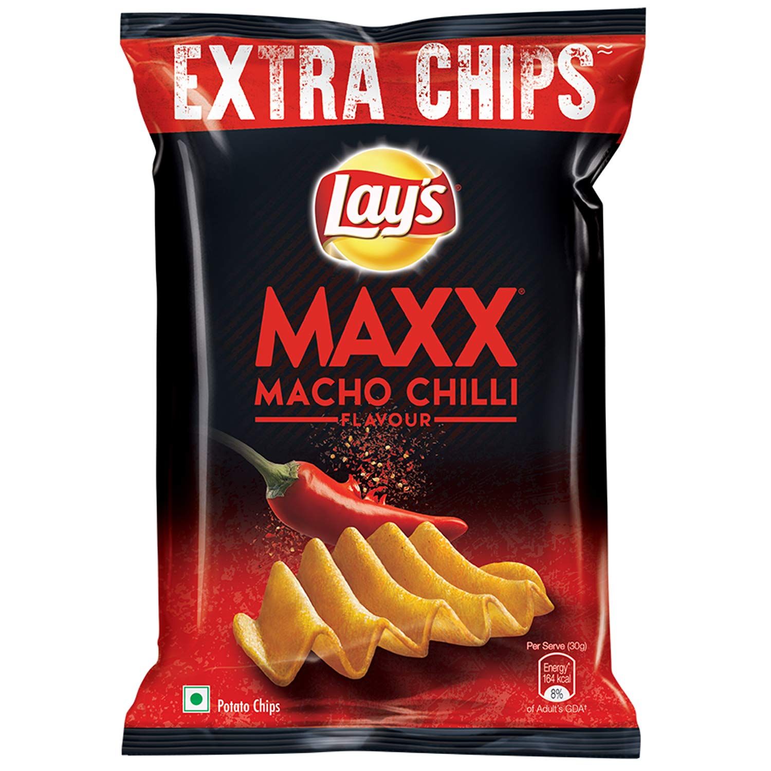 Lay's Maxx Macho Chilli Flavour Potato Chips, 59.4G