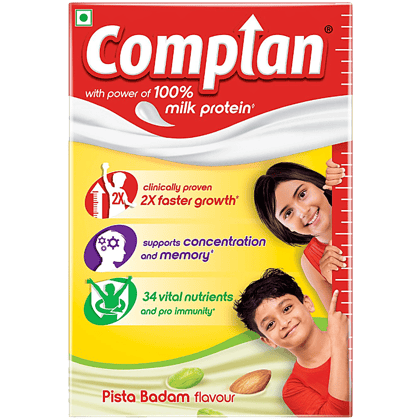 Complan Nutrition & Health Drink, Improves Concentration & Memory, Pista Badam Flavour, 500 G Carton