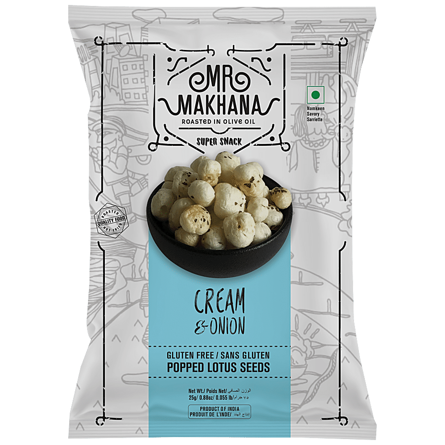 Mr. Makhana Super Snack, Cream & Onion, 25 G