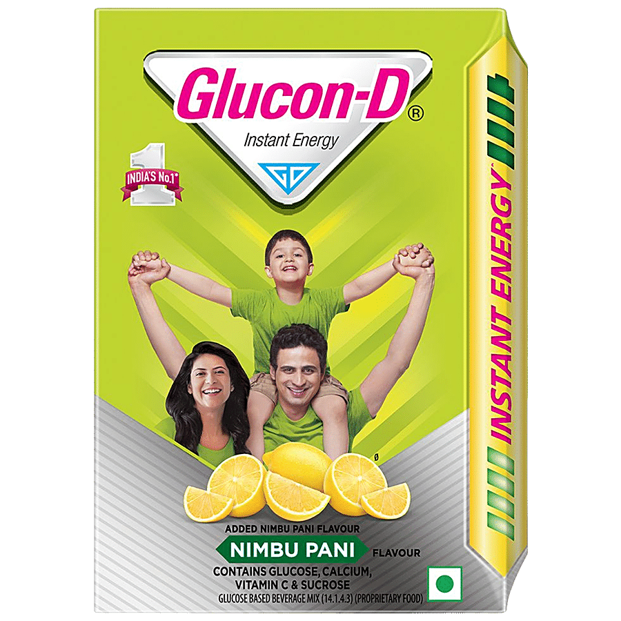 Glucon-D Instant Energy Health Drink, Nimbu Pani, 200 G Refill