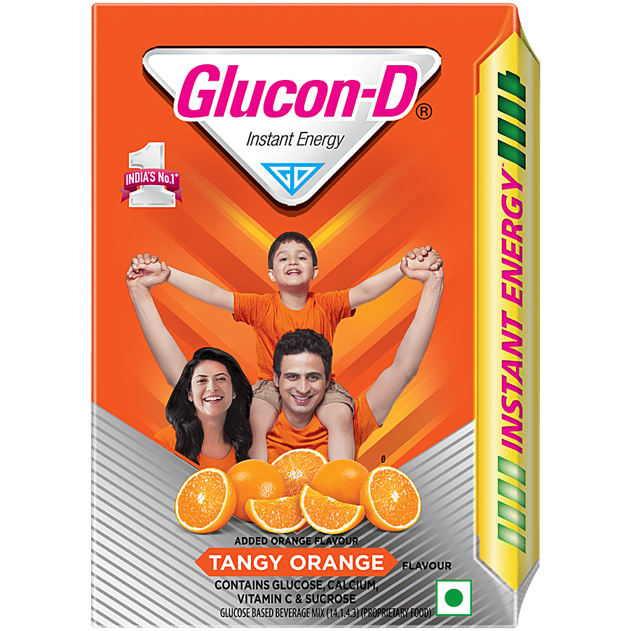 Glucon-D Instant Energy Health Drink, Tangy Orange, 200 G Refill
