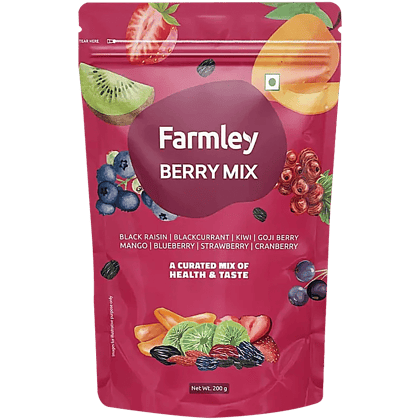 Farmley 8, In, 1 Berry Mix, Rich In Protein, Perfect Snack, 200 G