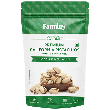 Farmley Premium California Roasted & Salted Pistachios, Smart Snacking, 200 G