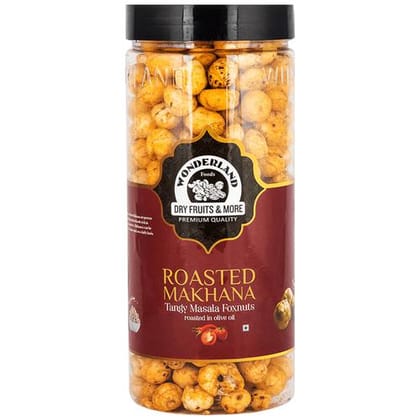 Wonderland Foods Makhana/Foxnuts Roasted In Olive Oil, Tangy Masala, Rich In Calcium, Protein & Carbohydrates, 100 G