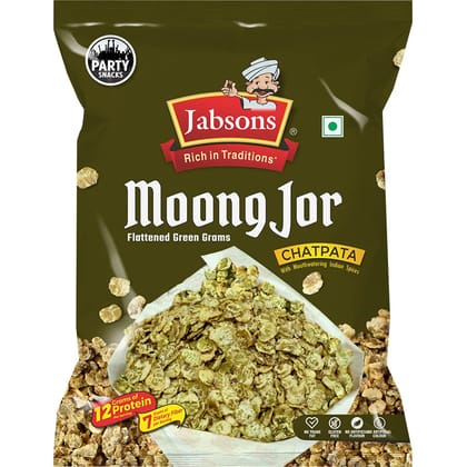 Jabsons Namkeen Moong Jor, 150Gm, Party Snacks, Ready To Eat Snacks, Chatpata Masala Flavored, Indian Snacks
