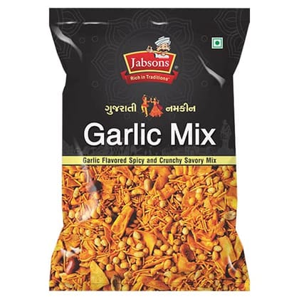 Jabsons Gujarati Namkeen Garlic Mix, 200G, Crispy Garlic Mix, Namkeen, Lasan Chivda