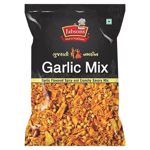 Jabsons Gujarati Namkeen Garlic Mix, 200G, Crispy Garlic Mix, Namkeen, Lasan Chivda
