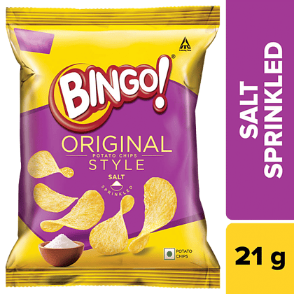 Bingo Potato Chips, Original Style, Salt, 21 G