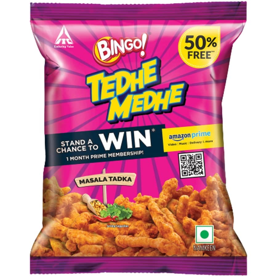 Bingo! Tedhe Medhe Masala Tadka Namkeen, 55G