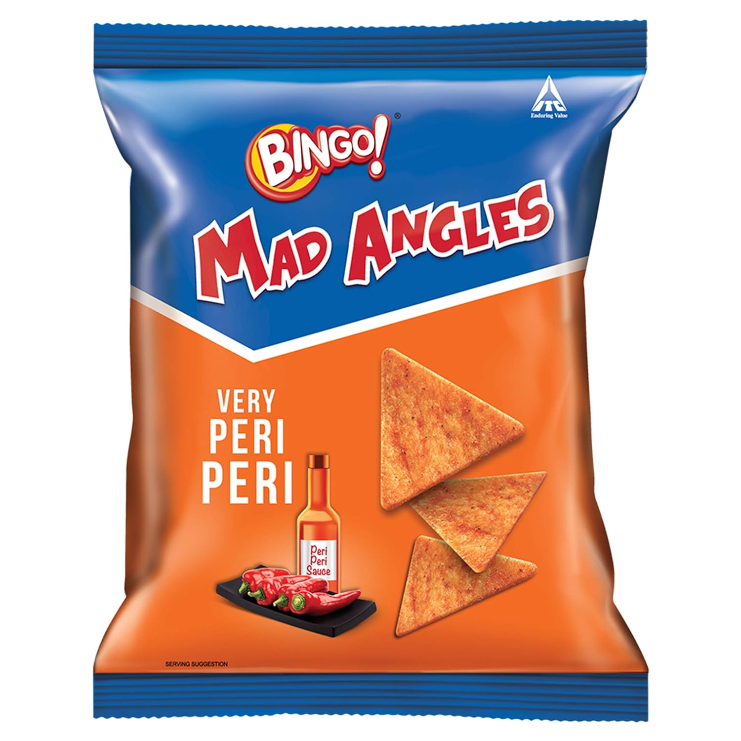 Bingo! Mad Angle Very Peri Peri, Corn, Based Spicy Crunchy Chips Perfect For Snacking, 130 G Pack