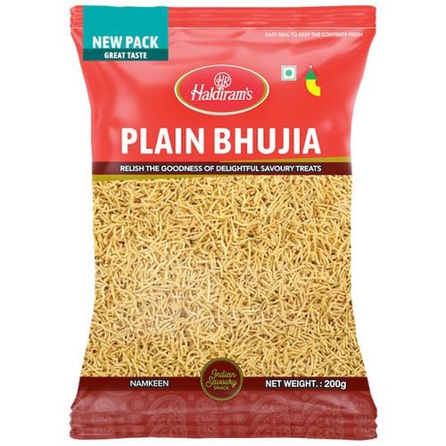 Haldiram's Namkeen, Bhujia Plain (Del), 200 G Pouch