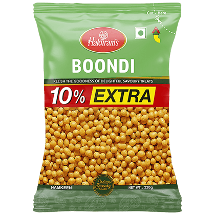 Haldiram's Namkeen, Boondi Plain (Del), 220 G Pouch