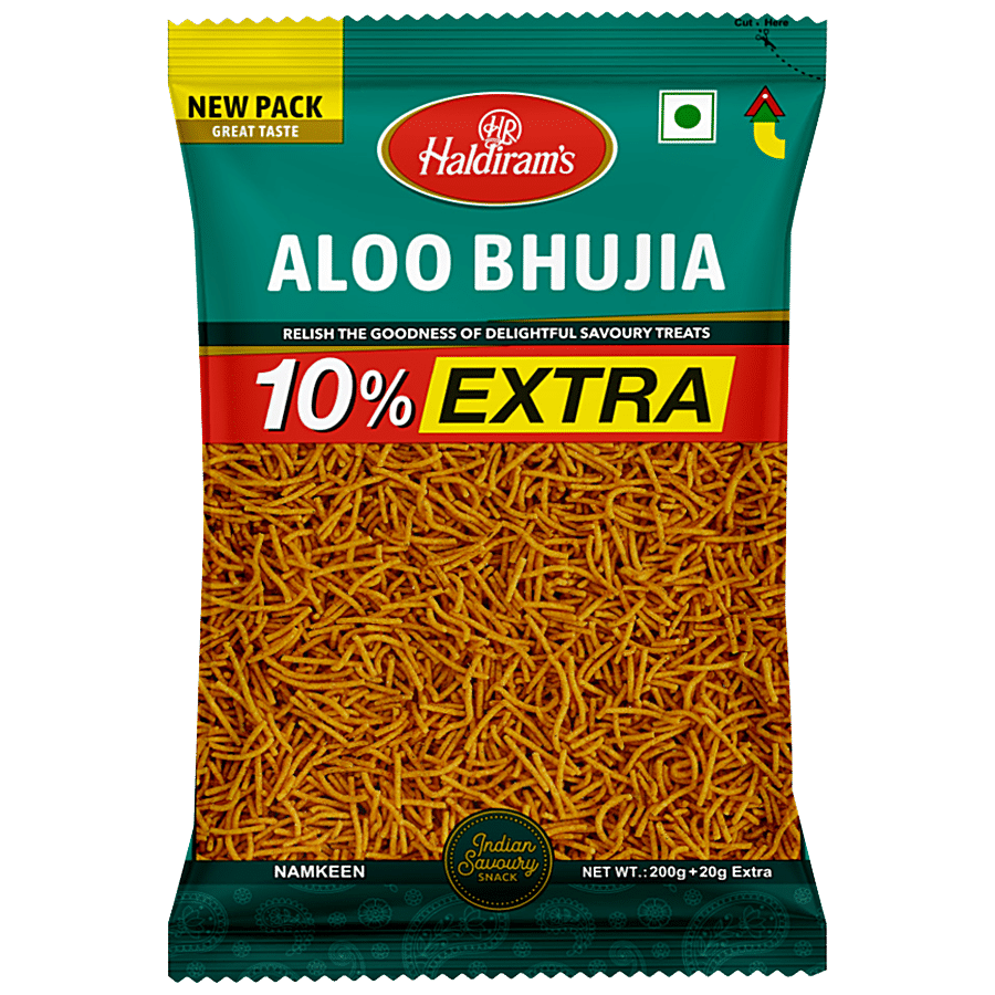 Haldiram's Namkeen, Aloo Bhujia (Del), 200+20 G Pouch