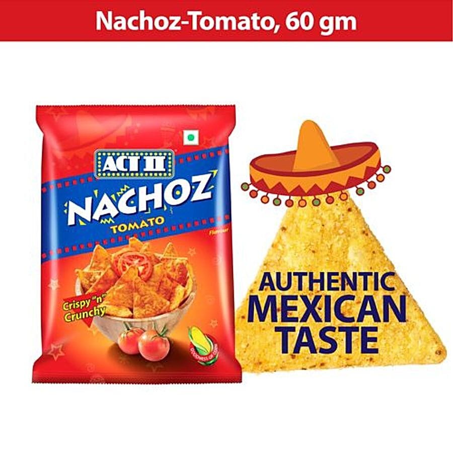 Act Ii Nachoz, Tomato Nachos, Snacks, 0% Transfat, 60 G