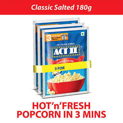 Act Ii Popcorn, Classic Salted, Snacks, 60 G (Pack Of 3)