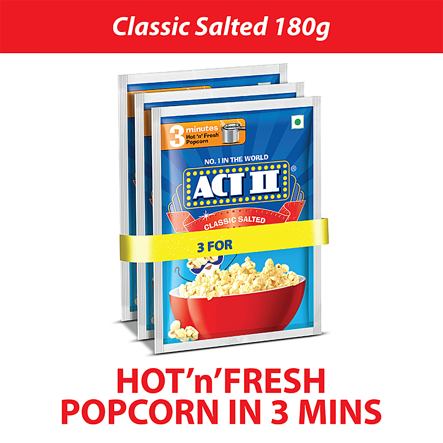 Act Ii Popcorn, Classic Salted, Snacks, 60 G (Pack Of 3)