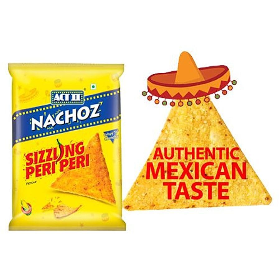Act Ii Nachoz, Sizzling Peri Peri Favour Nachos, Snacks, 60 G