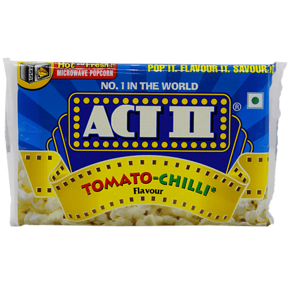 Act Ii Microwave Popcorn, Tomato Chilli Flavour, Snacks, 106 G Act Ii Microwave Popcorn, Tomato Chilli Flavour, Snacks, 106 G
