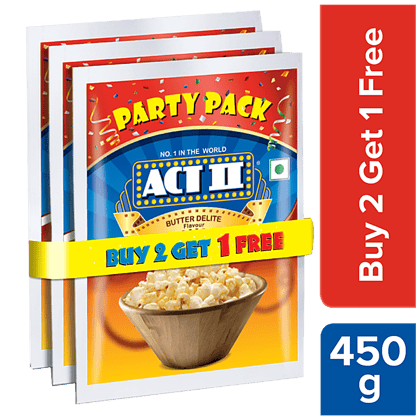 Act Ii Instant Popcorn, Butter Delite, Crispy, Crunchy Snack, 150 G