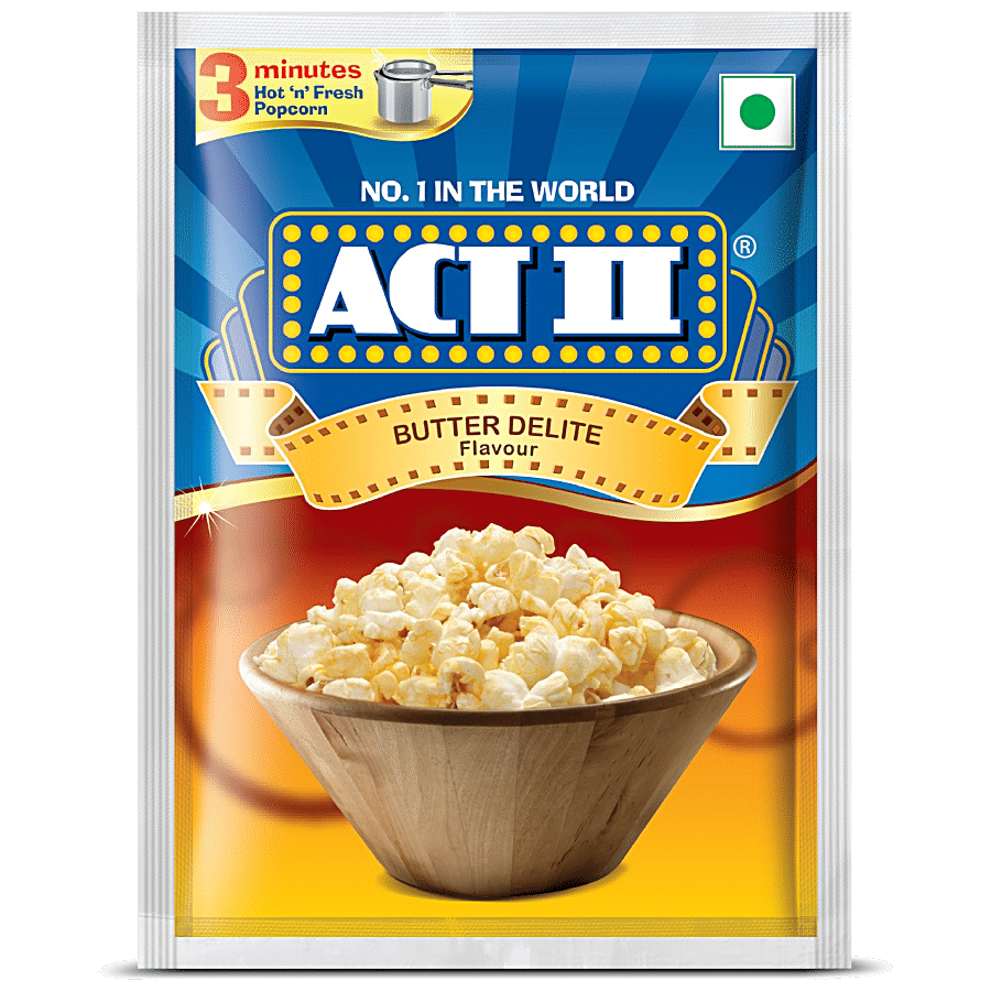 Act Ii Instant Popcorn, Butter Delite Flavour, Snacks, 70 G Pouch