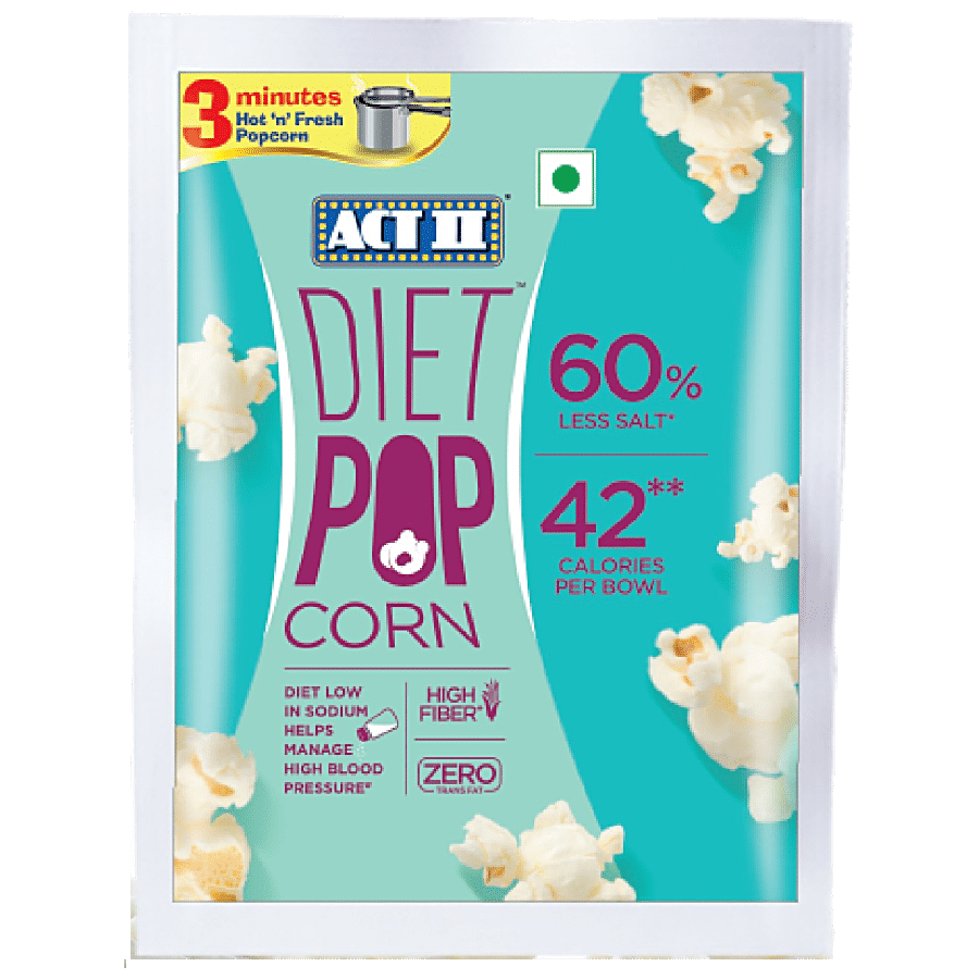 Act Ii Instant Diet Popcorn, High Fibre, Snacks, 70 G