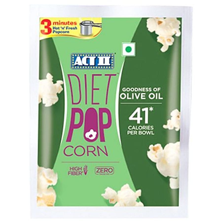 Act Ii Instant Diet Popcorn With Olive Oil, High Fibre, Snacks, 70 G