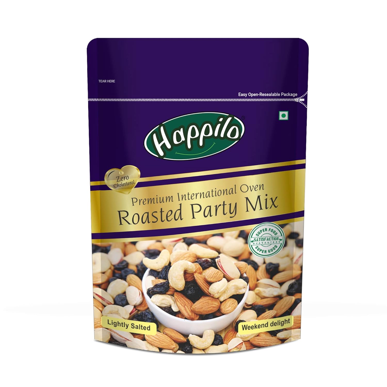 Happilo Premium International Salted Partymix, Healthy Dry Fruits Snack, Contains Kaju, Kishmish, Badam & Pista, Oven Roasted Nuts, 200 G