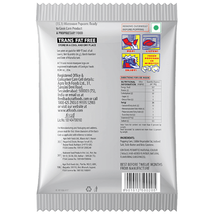 Act Ii Microwave Popcorn, Butter Flavour, Snacks, 99 G Pouch