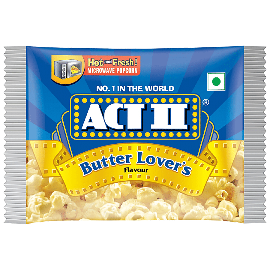 Act Ii Microwave Instant Popcorn, Butter Flavour, Snacks, 33 G Pouch