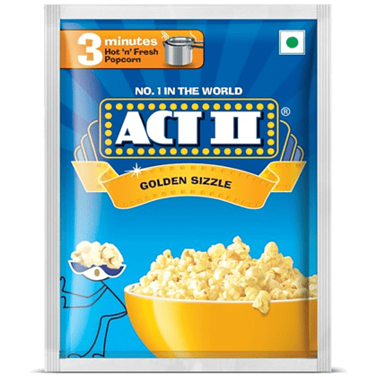 Act Ii Instant Popcorn, Golden Sizzle, Crispy, Crunchy Snack, 60 G (Pack Of 3)