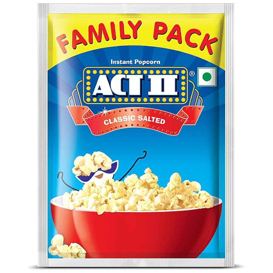 Act Ii Instant Popcorn, Classic Salted Flavour, Snacks, 120 G Pouch