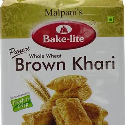 Bakelite Puneri Whole Wheat Brown Khari - Fresh N Crisp, 200 G Pouch