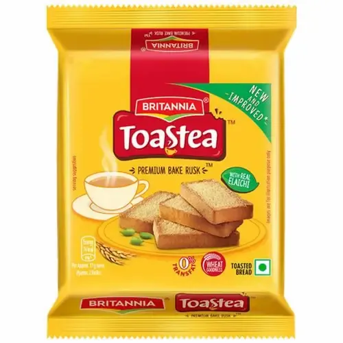 Britannia Toastea Premium Bake Rusk (50 gm + Elaichi, Sooji & Wheat), Pack of 2