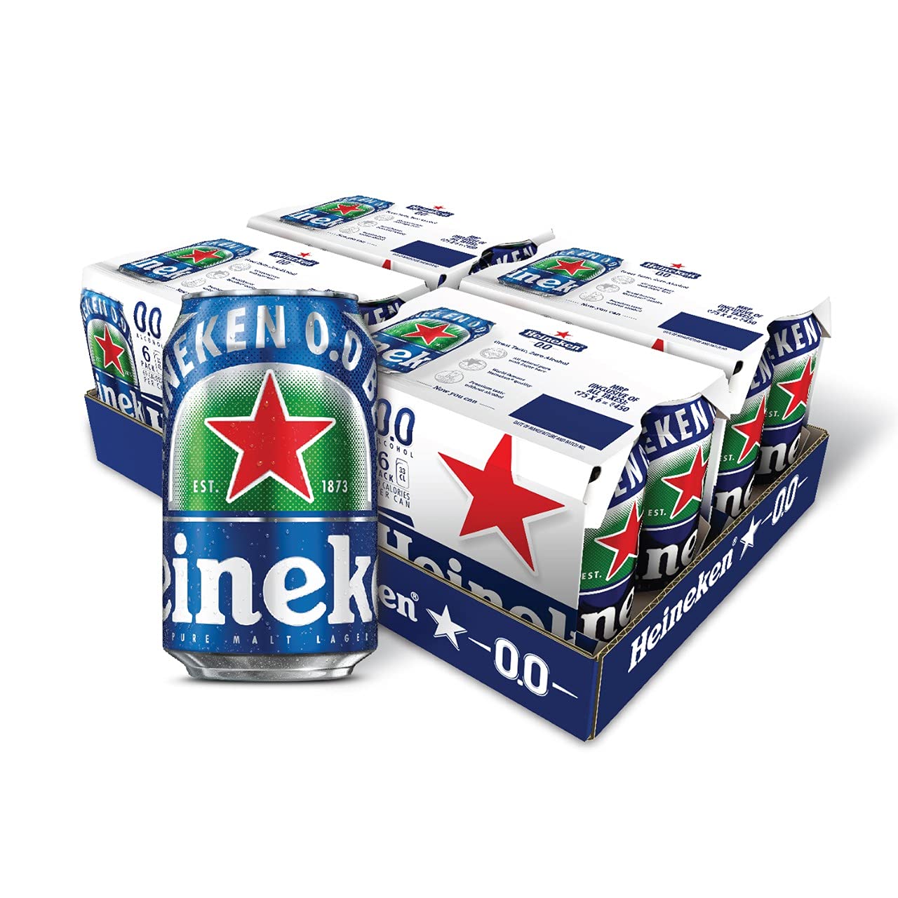Heineken 0.0 % Non Alcoholic Lager Beer - Zero Dot Zero Can 24 Pack, Lager Beer 0.0, 24 X 330Ml