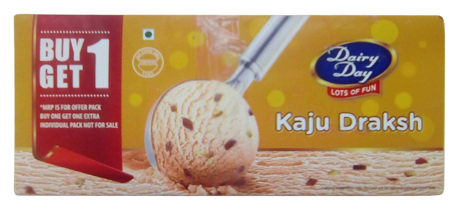Dairy Day Ice Cream - Kaju Draksh, 700ml*2
