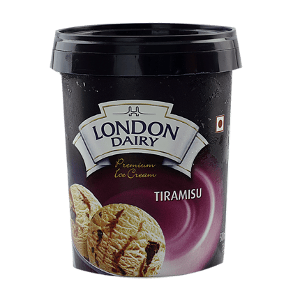 London Dairy Premium Ice Cream - Tiramisu, Contains Egg, 500 Ml Tub