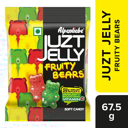 Alpenliebe Juzt Jelly Soft Candy - Fruity Bears, 67.5 G Pouch
