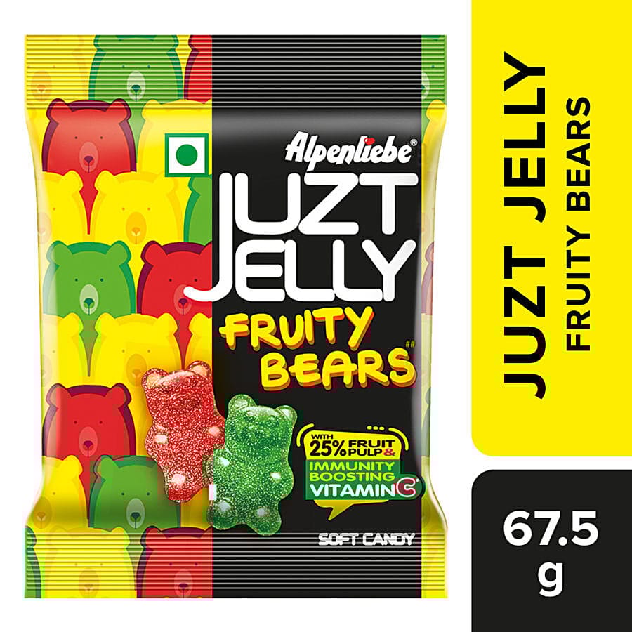 Alpenliebe Juzt Jelly Soft Candy - Fruity Bears, 67.5 G Pouch