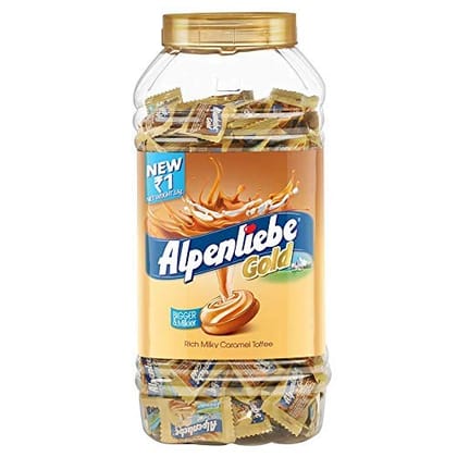 Alpenlibe Gold, Caramel Candy Jar, 800 G, 200 Pc