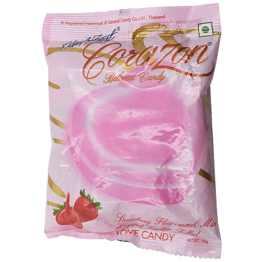 Hart Beat Corazon Belove Candy - Strawberry Mint Flavoured Liquid Center Filled, Contains Natural Flavours, 150 G