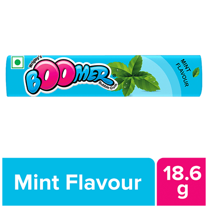 Boomer Mint Flavuored Bubble Gum, 18.6 G Strip
