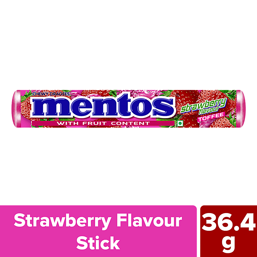 Mentos Strawberry Flavour Toffee, 36.4 G