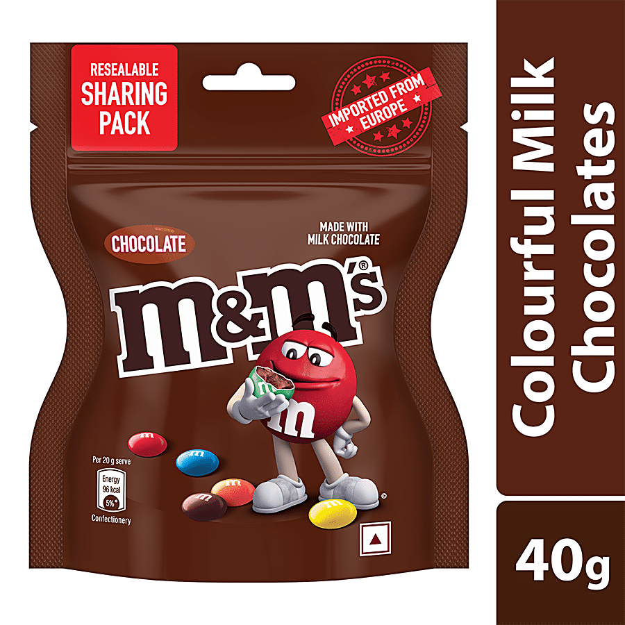 M&Ms Milk Chocolate Candies - Resealable Sharing Pack, 40 G Pouch