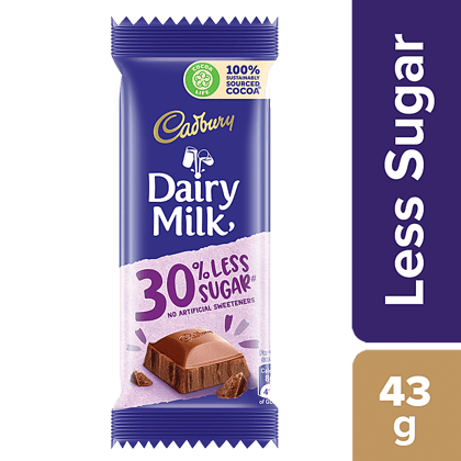 Cadbury Dairy Milk 30% Less Sugar, 43 G