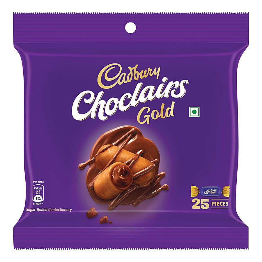 Cadbury Choclairs Gold Candy, 130 G (25 Candies)
