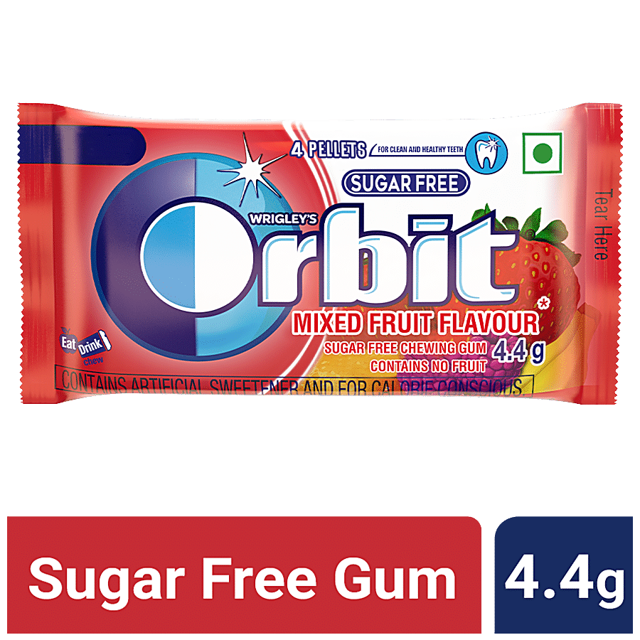 Orbit Sugar Free Chewing Gum - Mixed Fruit Flavour, 4.4 G