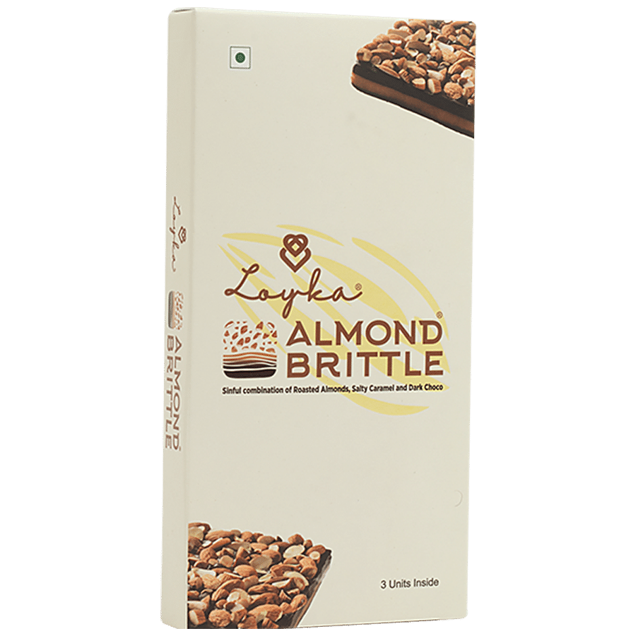 Loyka Almond Brittle - Roasted Almonds, Salty Caramel & Dark Choco, 50 G (3 Pcs)