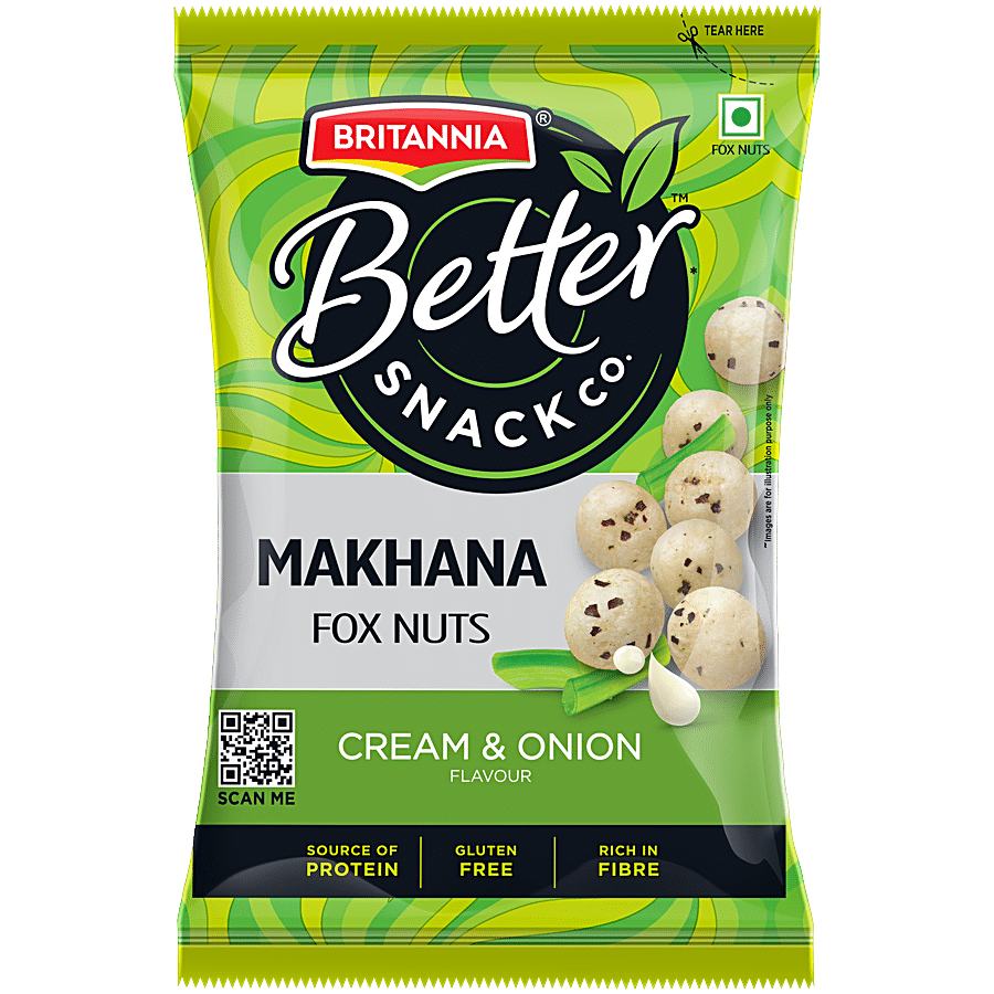 Britannia Better Snack Co.Makhana/Foxnuts - Cream & Onion Flavour, 20 G