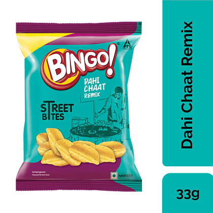 Bingo! Street Bites - Dahi Chaat Remix, Unique Flavour, Crispy, 33 g Pouch