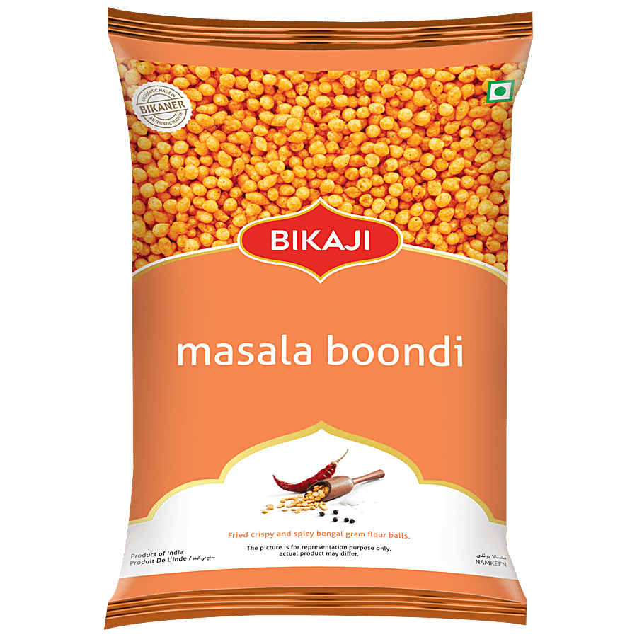 Bikaji Masala Boondi - Crispy Gram Flour Balls With Black Pepper, 200 G Pouch